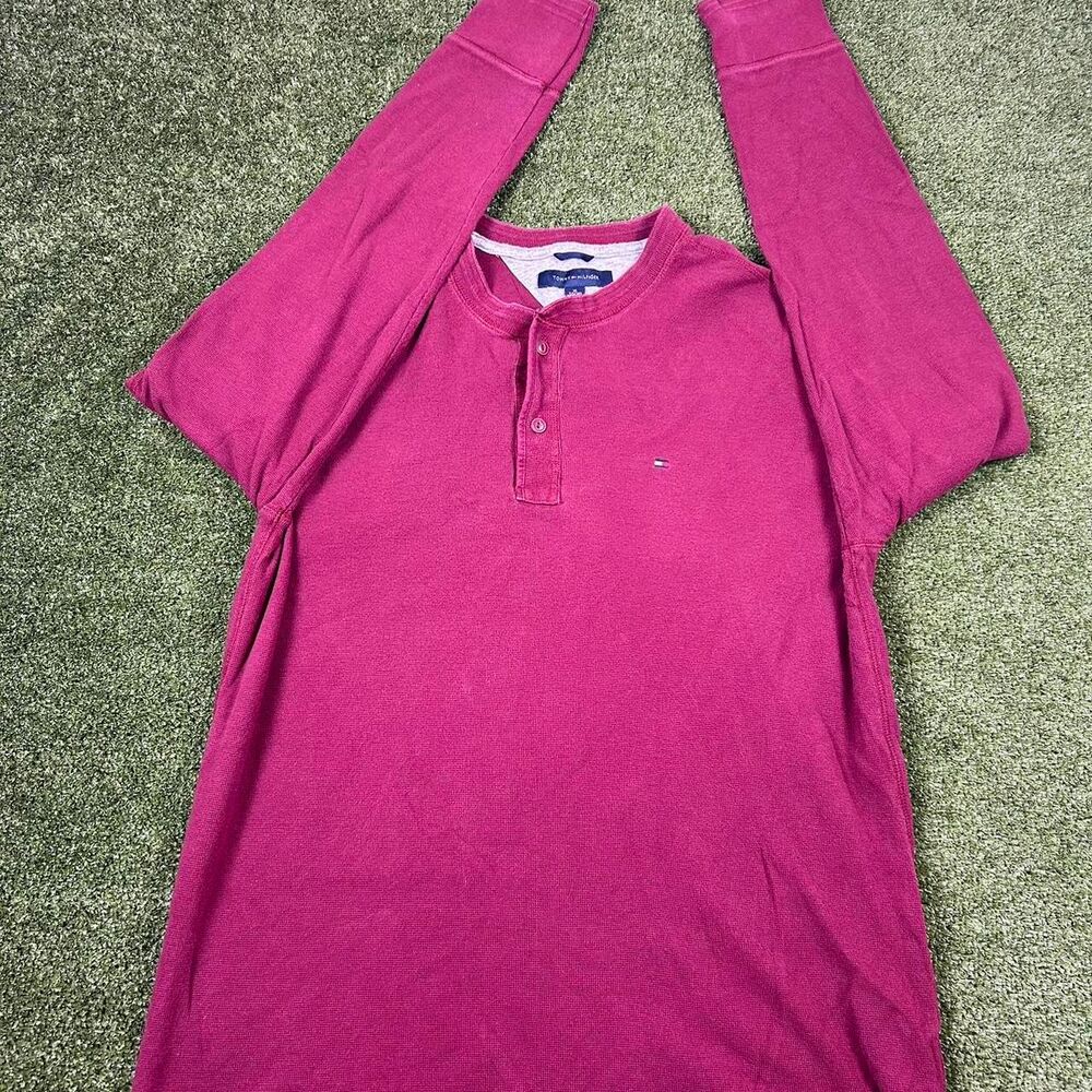 Tommy-hilfiger Men's Burgundy and Pink Shirt